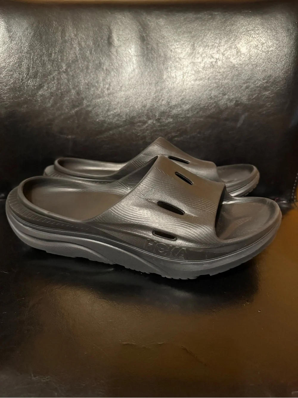 Hoka Black Slide Sandals